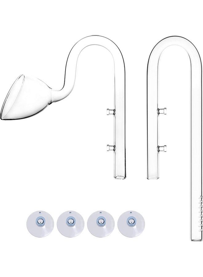 NIBEMINENT Inflow And Outflow Lily Pipe Set For Aquarium Clear  - Image 1