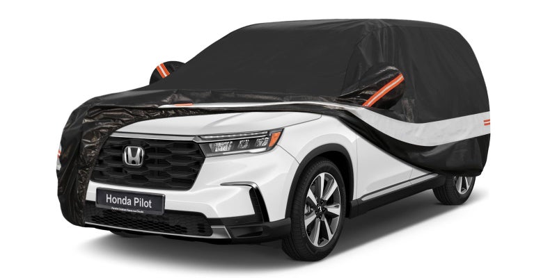 Holthly 10 Layers SUV Car Cover Custom Fit for Honda Pilot 20082025 Waterproof All Weather for Automobiles Outdoor Full Cover Sun UV Rain Protection with CottonBlack