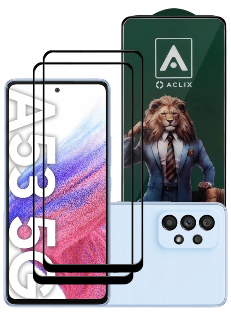 ACLIX 2 Pieces Antistatic ESD Dustproof Premium Quality High Definition Tempered Glass Screen Protector Designed For Samsung Galaxy A53 5G - Image 1
