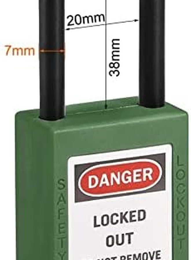 Green Nylon Safety Padlock 1 1 2 Inch Shackle Keyed Alike 2 Pack Lockout Labeling - Image 5