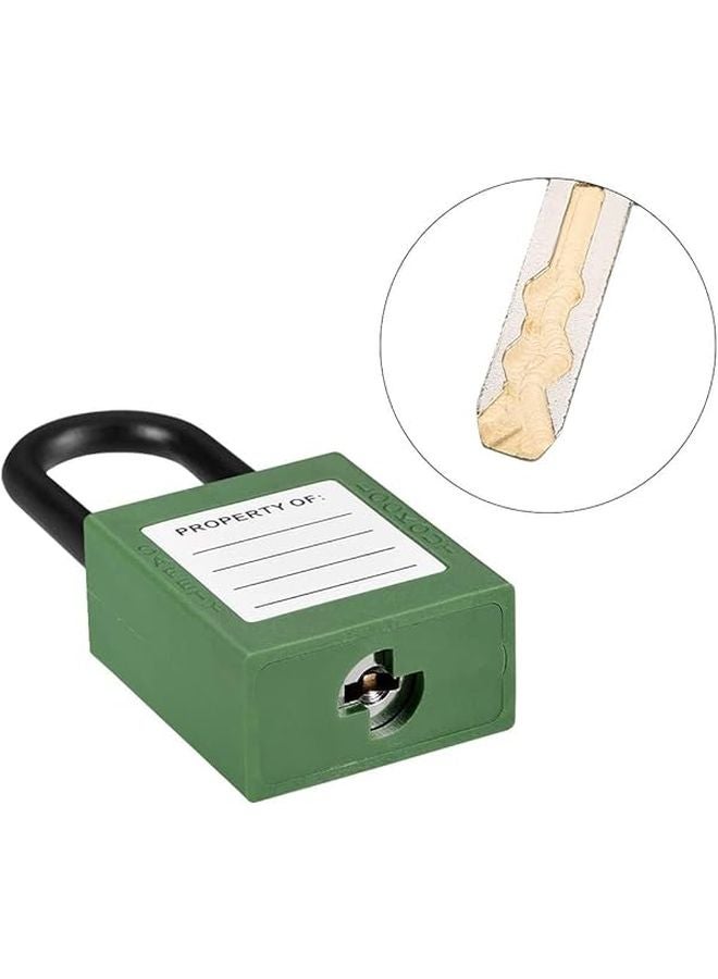 Green Nylon Safety Padlock 1 1 2 Inch Shackle Keyed Alike 2 Pack Lockout Labeling - Image 4