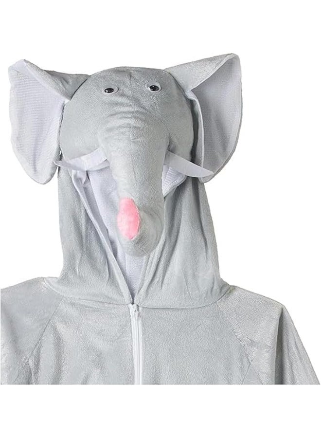 Brain Giggles BrainGiggles Elephant Costume for Kids 1-6 years | Animal Costumes for Kids | Elephant Jumpsuit Halloween Costume for Kids | Elephant Costume for Toddlers - Image 1