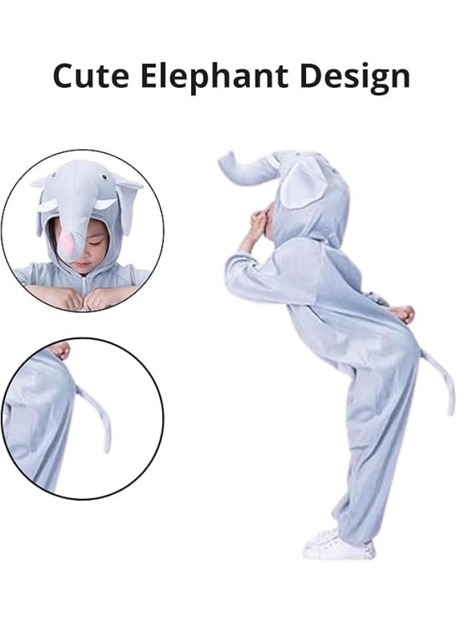 Brain Giggles BrainGiggles Elephant Costume for Kids 1-6 years | Animal Costumes for Kids | Elephant Jumpsuit Halloween Costume for Kids | Elephant Costume for Toddlers - Image 3