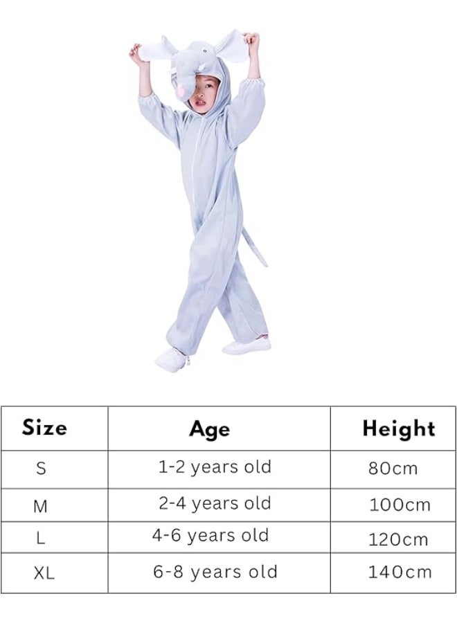 Brain Giggles BrainGiggles Elephant Costume for Kids 1-6 years | Animal Costumes for Kids | Elephant Jumpsuit Halloween Costume for Kids | Elephant Costume for Toddlers - Image 5