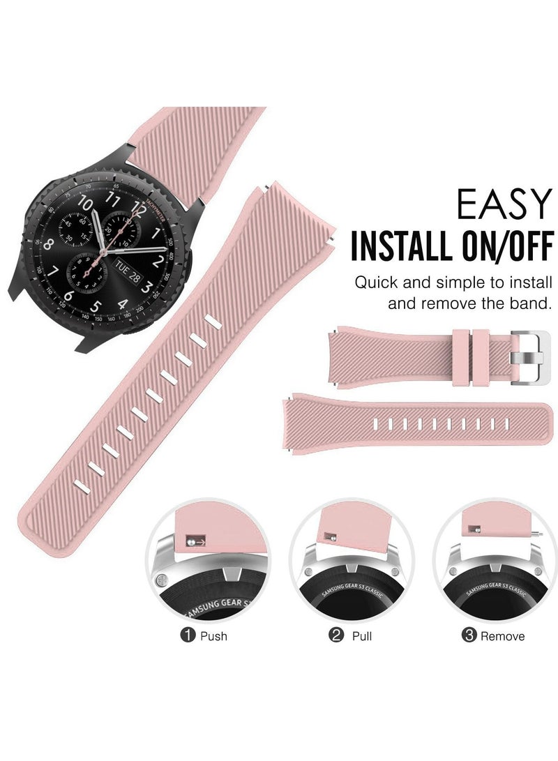 Silicone Band 20MM Strap For Samsung Gear Sport/Watch 6/5/4/5 Pro 45mm/S2 classic/active 2 40mm 44mm/Amazfit GTS/2/2e/GTS3/3 Pro/2 Mini/3 Mini/Bip 3/Bip 3 Pro baby Pink - Image 5