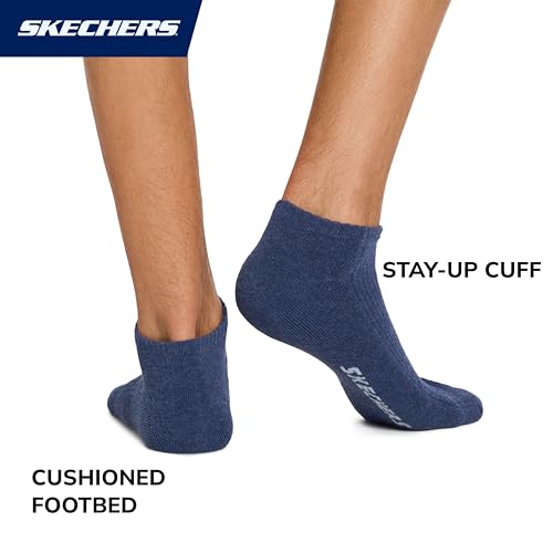 Skechers Men's 10-Pack Half Terry Classic Low Cut Socks, Comfort-Fit & Cushioned Footbed - Image 4