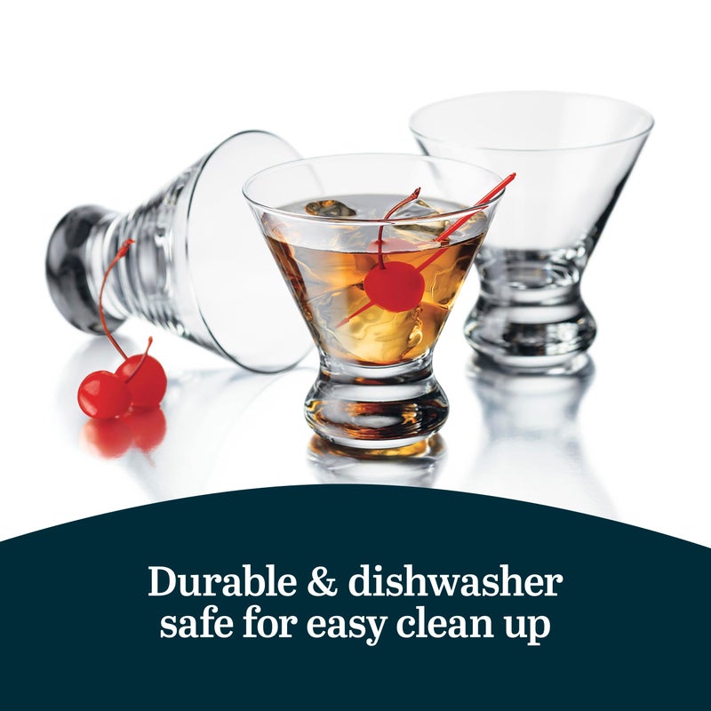 Libbey Cosmopolitan Stemless Martini Glasses  8.25 Oz Dishwasher Safe Martini Glasses Set Of 4  Cocktail Glasses Set For Wedding Registries And More - Image 5