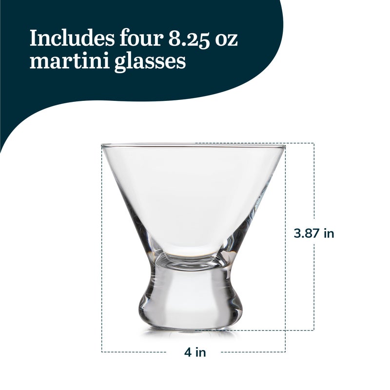 Libbey Cosmopolitan Stemless Martini Glasses  8.25 Oz Dishwasher Safe Martini Glasses Set Of 4  Cocktail Glasses Set For Wedding Registries And More - Image 3