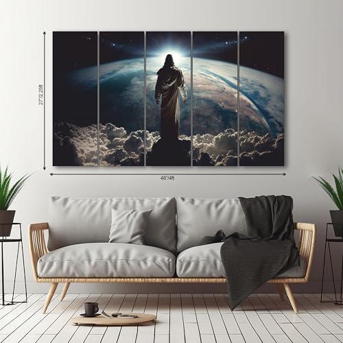 The Castle Decor Jesus christ blessing painting with frame Big Size(27x48) Wall art for living room,Bedroom,Drawing room,Hotels-Wooden Framed-Digital Painting - Image 3