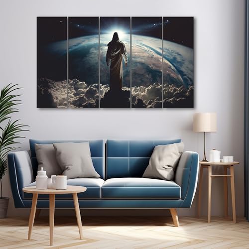 The Castle Decor Jesus christ blessing painting with frame Big Size(27x48) Wall art for living room,Bedroom,Drawing room,Hotels-Wooden Framed-Digital Painting - Image 2