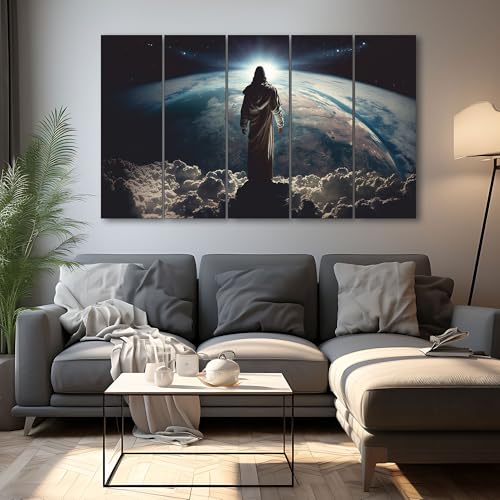The Castle Decor Jesus christ blessing painting with frame Big Size(27x48) Wall art for living room,Bedroom,Drawing room,Hotels-Wooden Framed-Digital Painting - Image 1