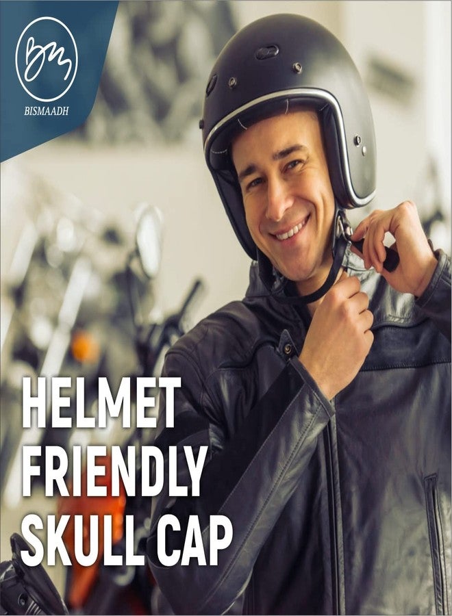 BISMAADH Cooling Skull Cap Helmet Liner for Men Women Motorcycle Cycling Football Head Beanie Hat Liner Sweat Wicking Hat (Black, Black, Black) - Image 5