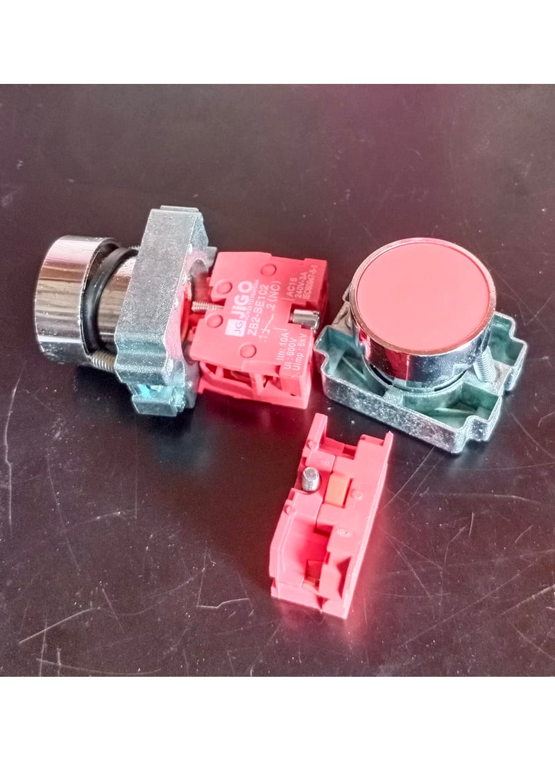 Generic Plastic Push Button Switch 1 NC 2 Pcs Red NOC 002  - Image 3