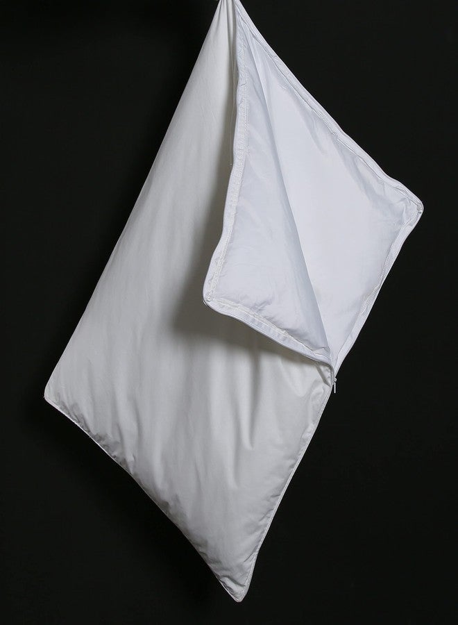 Three Geese Standard/Queen Pillowcases-Zipper Closure-100% Egyptian Cotton-1 Piece Extra Soft Pillow Cover,Outer Pillowcase with The Soft Polyester Filling-Suitable for Goose Feather Pillow - Image 3