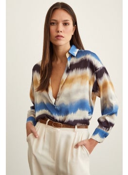 Watercolour Patterned Shirt Blue