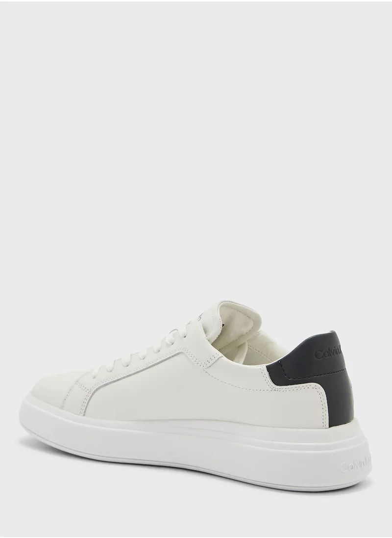 CALVIN KLEIN LOW TOP LACE UP LEATHER TRAINERS