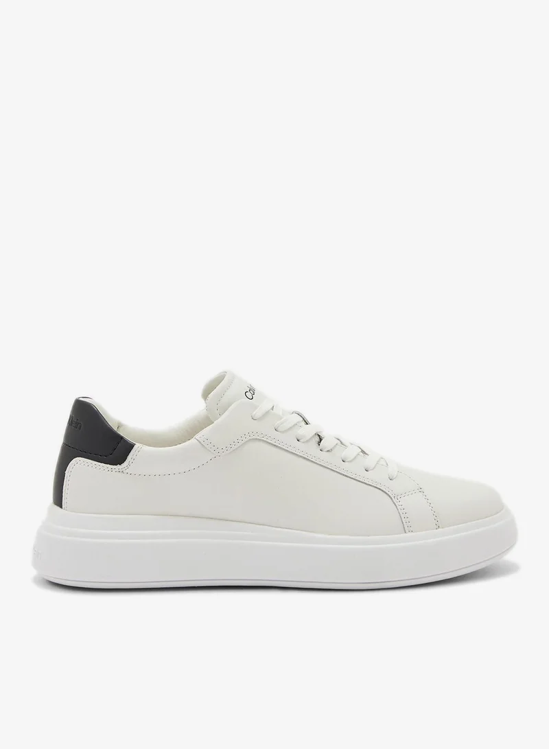 CALVIN KLEIN LOW TOP LACE UP LEATHER TRAINERS