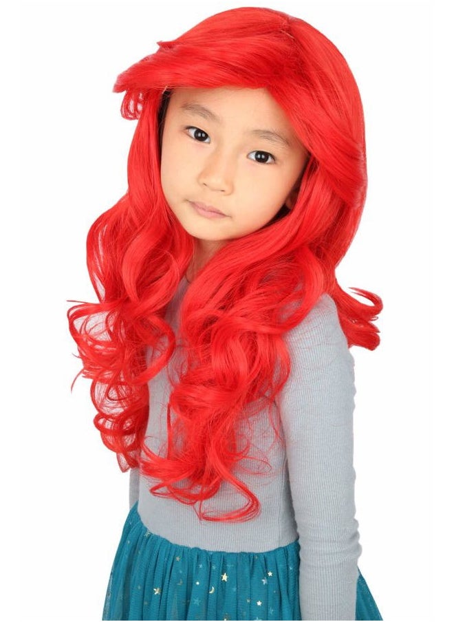 Topcosplay Kid Girls Wig Red Long Wavy Child Wig Halloween Costume Princess Cosplay Wigs  - Image 1