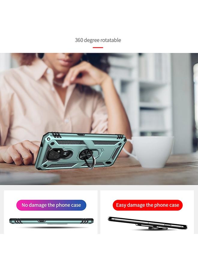 اس-توب جراب لهاتف Motorola Moto E7 مصنوع من مادة TPU + PC المقاومة للصدمات مع حامل دوار 360 درجة - Image 3
