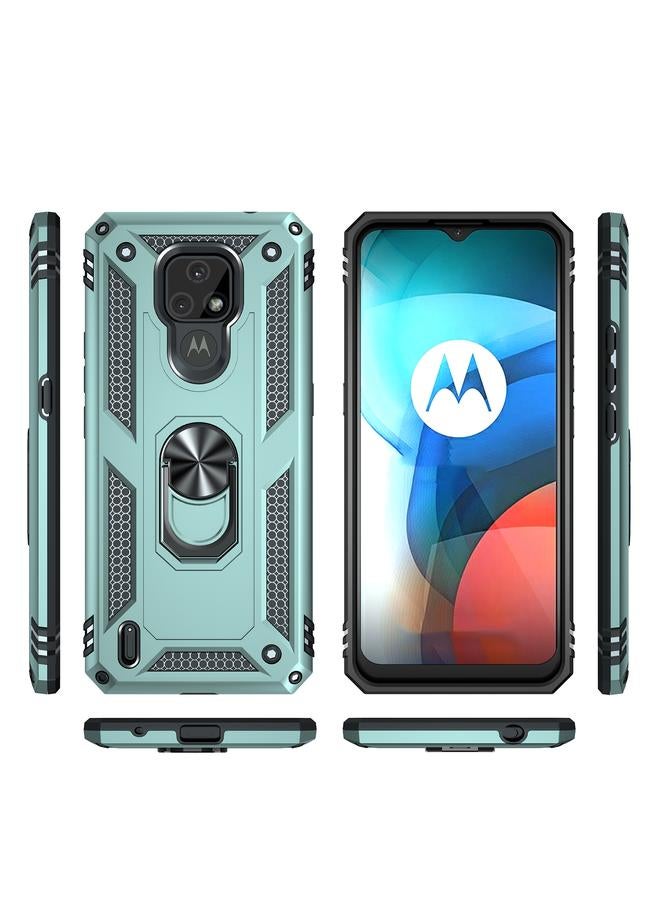 اس-توب جراب لهاتف Motorola Moto E7 مصنوع من مادة TPU + PC المقاومة للصدمات مع حامل دوار 360 درجة - Image 2