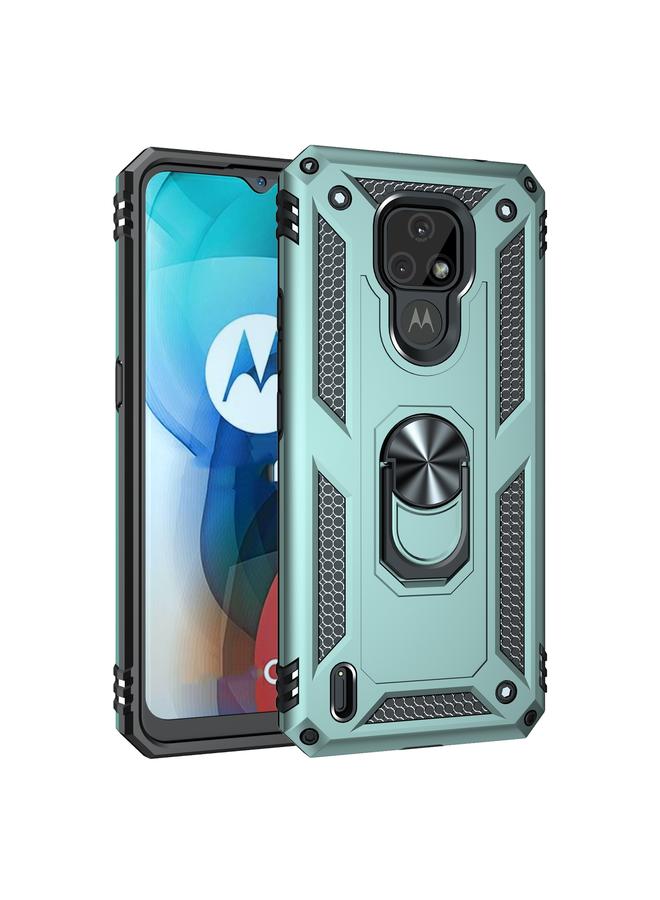 اس-توب جراب لهاتف Motorola Moto E7 مصنوع من مادة TPU + PC المقاومة للصدمات مع حامل دوار 360 درجة - Image 1