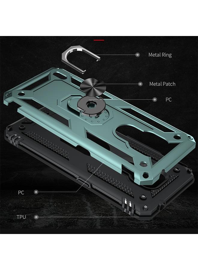 اس-توب جراب لهاتف Motorola Moto E7 مصنوع من مادة TPU + PC المقاومة للصدمات مع حامل دوار 360 درجة - Image 4