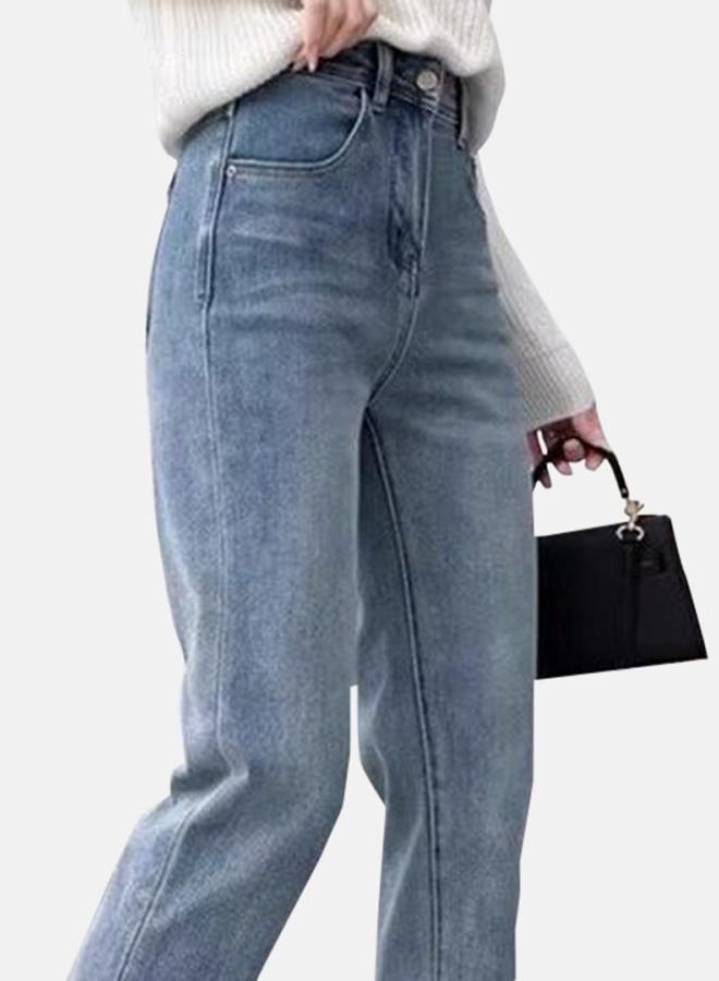 YUNIQEE Blue Straight Fit High-Rise Light Fade Jeans - Image 3