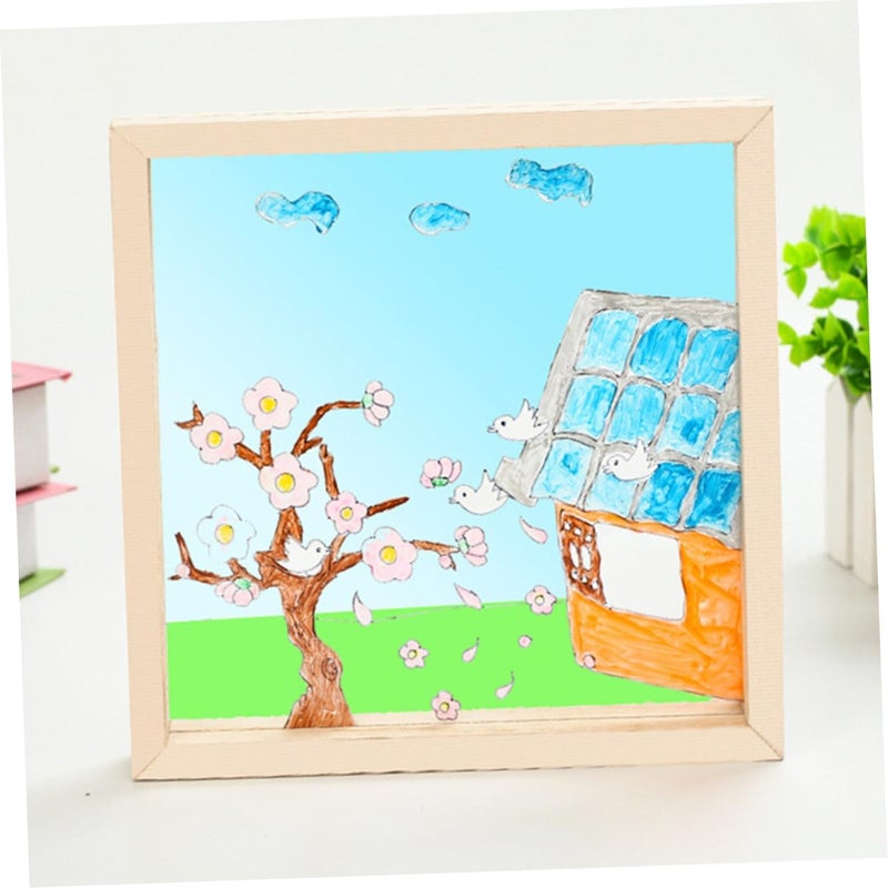 تصميم عالمي عصري بسيط إطارات صور خشبية أموسفان بحجم 20×20 سم مع زجاج أكريليك، مجموعة من 3 قطع للرسم DIY والأعمال الفنية الإبداعية وديكور جدران المنزل مريح في القبضة تخزين متوزع في مواقع متعددة - Image 5
