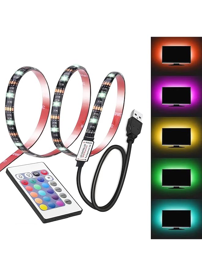 erorex Led Strip Lights 6.56Ft For 40 60In Tv Usb Backlight Kit With Remote 16 Color 5050 Bias Hdtv For 40 60 - Image 1