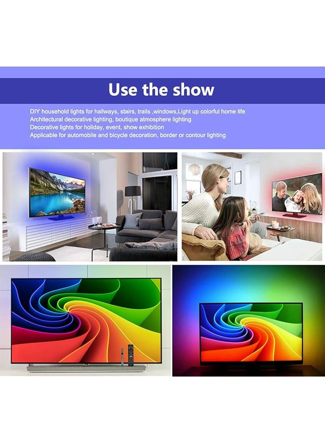 erorex Led Strip Lights 6.56Ft For 40 60In Tv Usb Backlight Kit With Remote 16 Color 5050 Bias Hdtv For 40 60 - Image 3