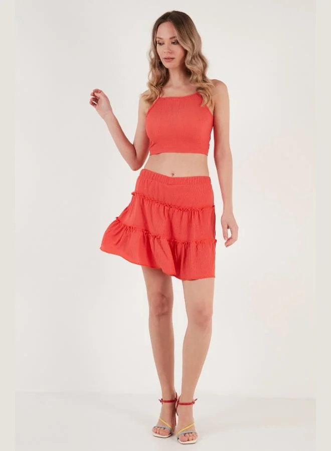 ليلا تنورة قصيرة نسائية بخصر مطاطي ليلا