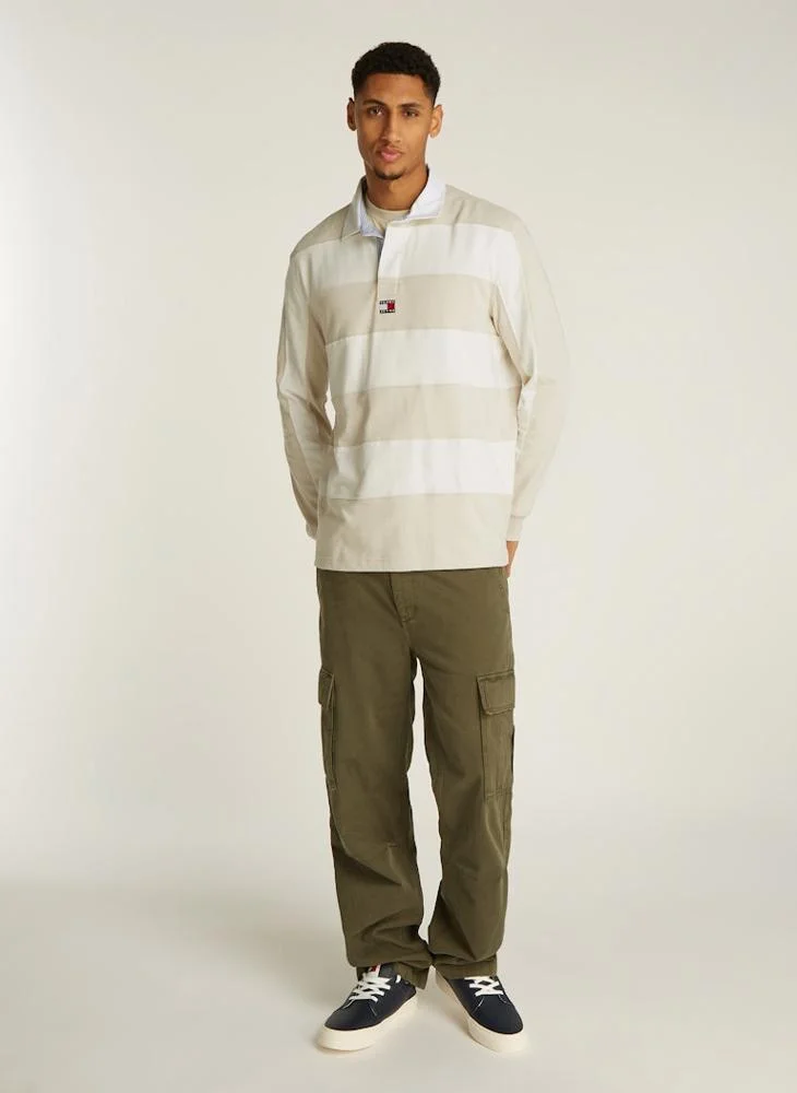 تومي جينز Graphic Logo Longsleeve Polo Shirt