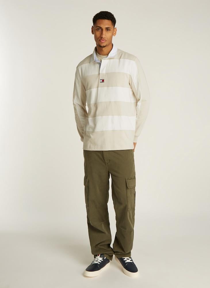 TOMMY JEANS Graphic Logo Longsleeve Polo Shirt - Image 4