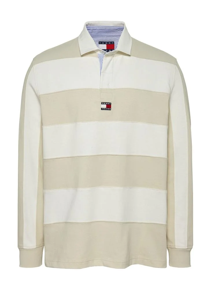 تومي جينز Graphic Logo Longsleeve Polo Shirt