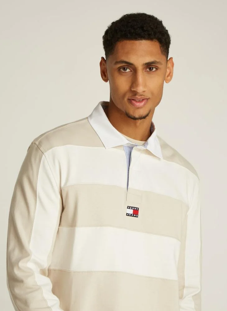 تومي جينز Graphic Logo Longsleeve Polo Shirt