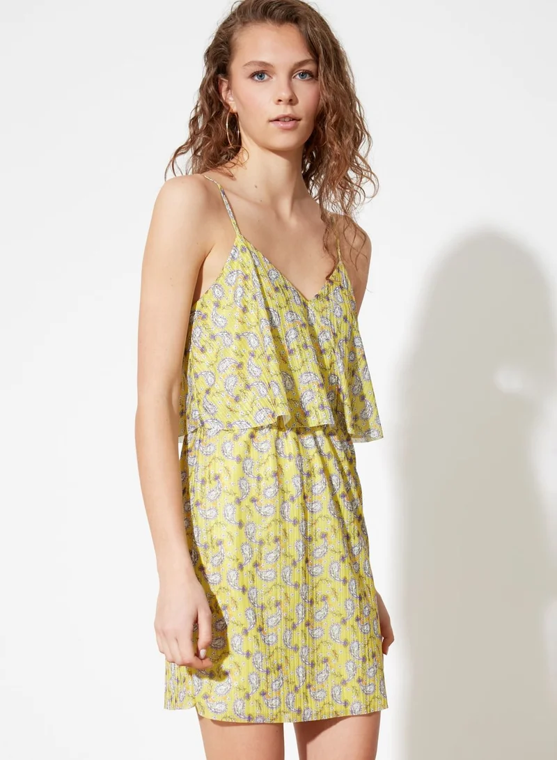 trendyol Printed Knitted Dress