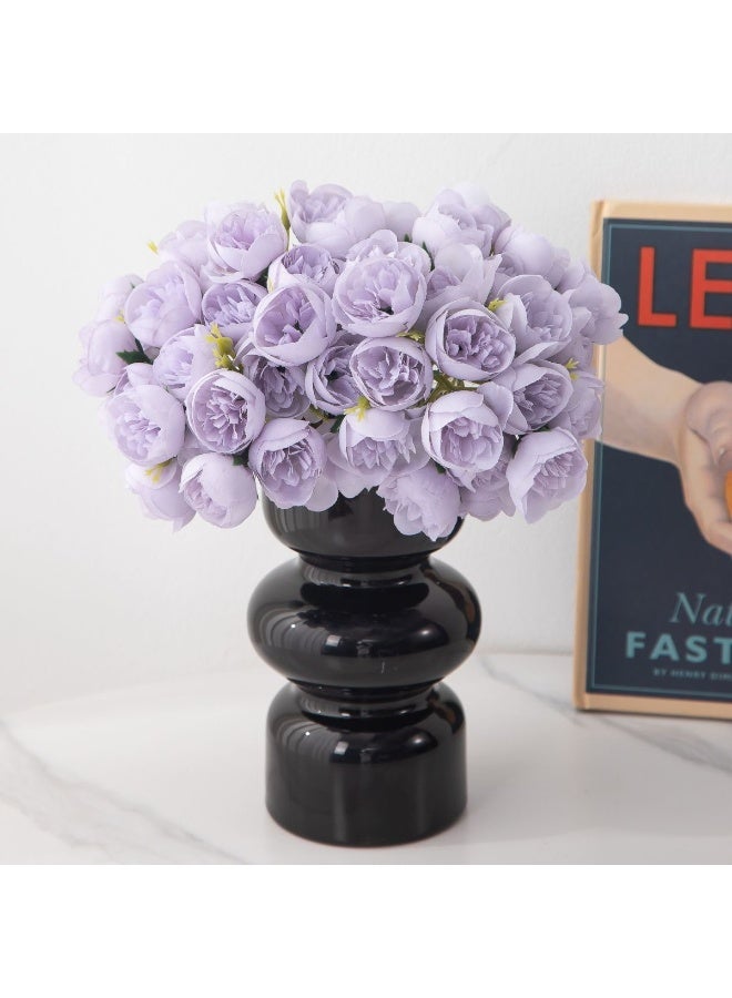 باقة من زهور الفاوانيا الاصطناعية باللون الأرجواني - ديكور المنزل / المكتب / الفندق / المطعم - Image 1