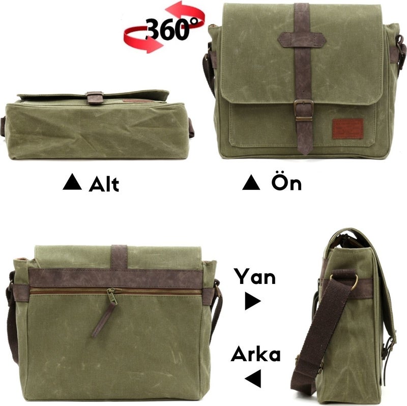 Old Cotton Cargo Waterproof Cotton Fabric Laptop Briefcase Travel Bag  - Image 3