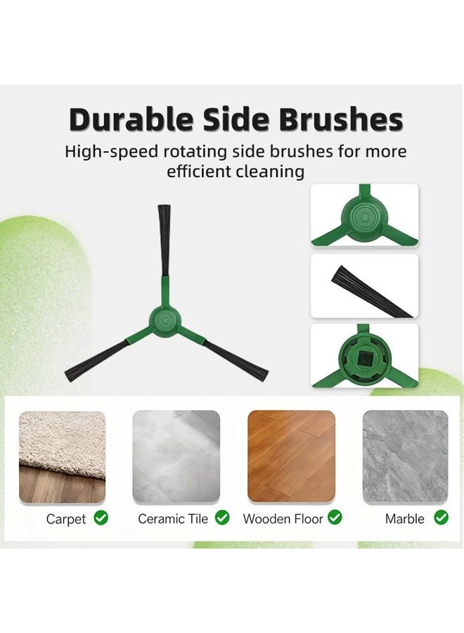 TOSOMO 25 قطعة مجموعة ملحقات لجهاز iRobot Roomba Plus 405 Combo/505 Combo مكنسة كهربائية روبوت، قطع غيار تشمل 2 فرش رئيسية، 6 فرش جانبية، 6 أكياس غبار، 6 ممسحات، 4 فلاتر وأداة تنظيف - Image 5