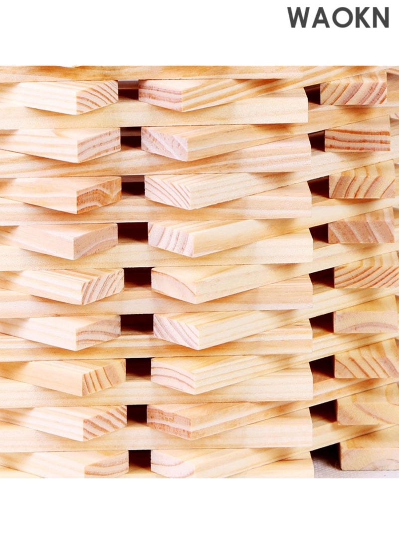 WAOKN 100-Piece Wooden Building Blocks Set - Natural Montessori Stacking Toys for Toddlers & Kids, Educational STEM Learning Toys, Creative Construction Stacking Game,  Birthday Gift for Boys & Girls Ages 3+ - Image 3