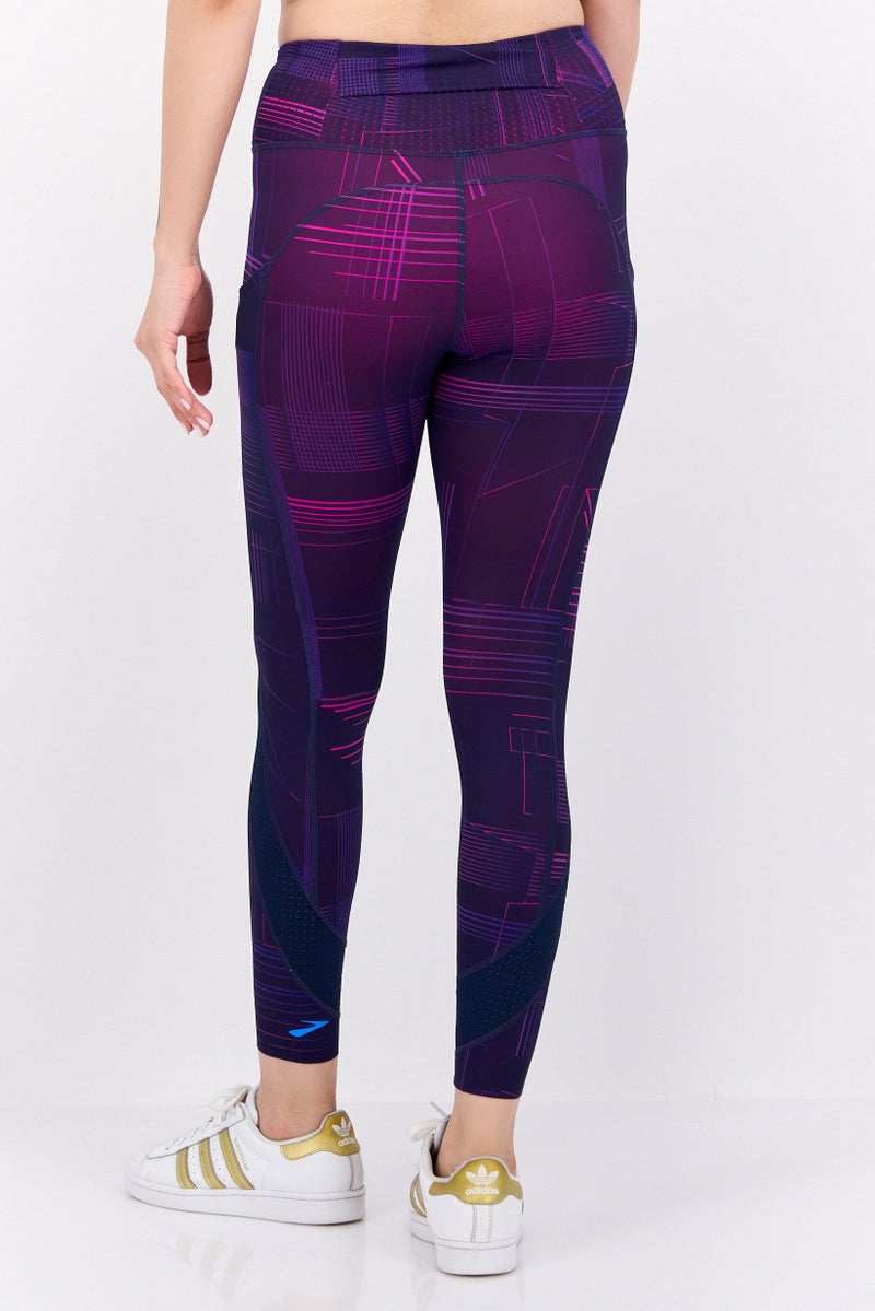 Brooks سراويل تدريب رياضية نسائية ملائمة 7/8، مجموعة بنفسجية - Image 3