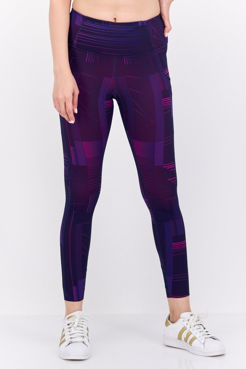 Brooks سراويل تدريب رياضية نسائية ملائمة 7/8، مجموعة بنفسجية - Image 1