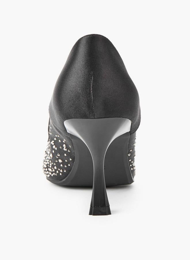 Paprika Women Embellished Flared Heel Pumps - Image 3