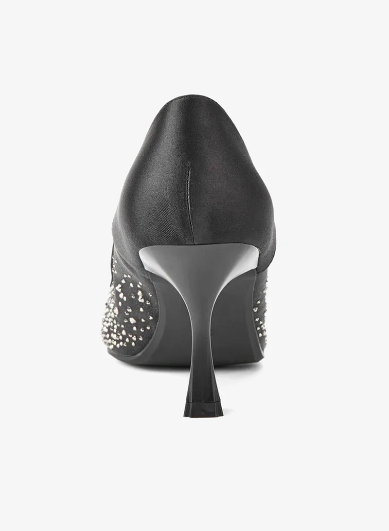 Paprika BLACK Women Embellished Flared Heel Pumps for Women | Best Price UAE