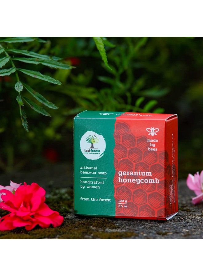 Last Forest Artisanal Handcrafted Handmade Natural Honeycomb Beeswax Soap Geranium 100G 100% Natural Ingredients Moisturizing Natural Beeswax Bathing Soap For Men And Women - Image 3