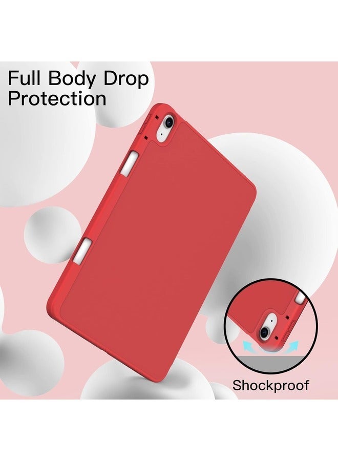 Raxoom Red Trifold Smart Cover for iPad Air 13 Inch (M2) 2024 â€“ Auto Wake/Sleep, Pencil Holder, and Soft TPU Back - Image 3