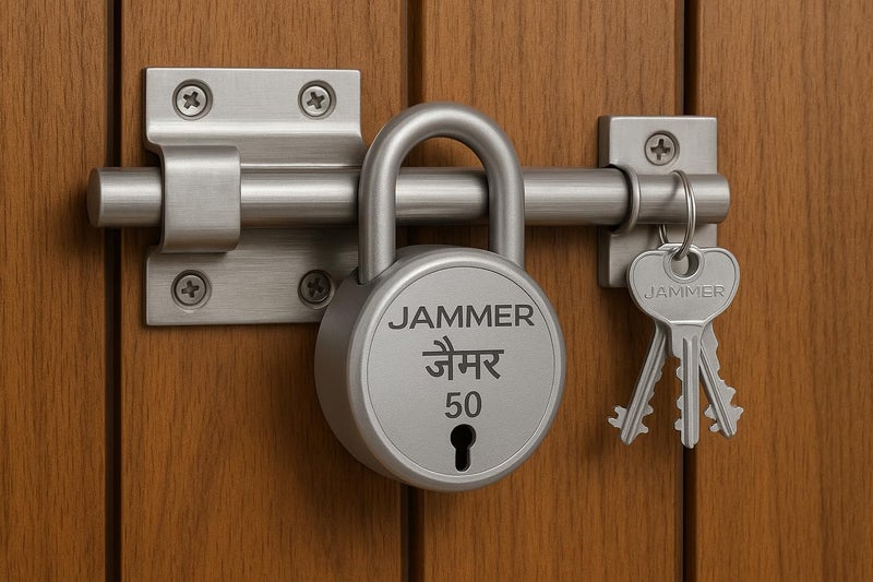 JAMMER Round 50 Lock and Keys, 6 Steel Lever, Single Locking, Small Size Padlock for Home, Size 50mm, Home Improvement Protection Silver Fnish (3 Keys) - Image 2
