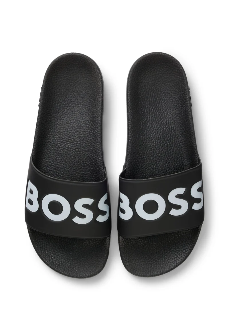 BOSS black Italian-made slides with large logo detail for Men | Best Price UAE