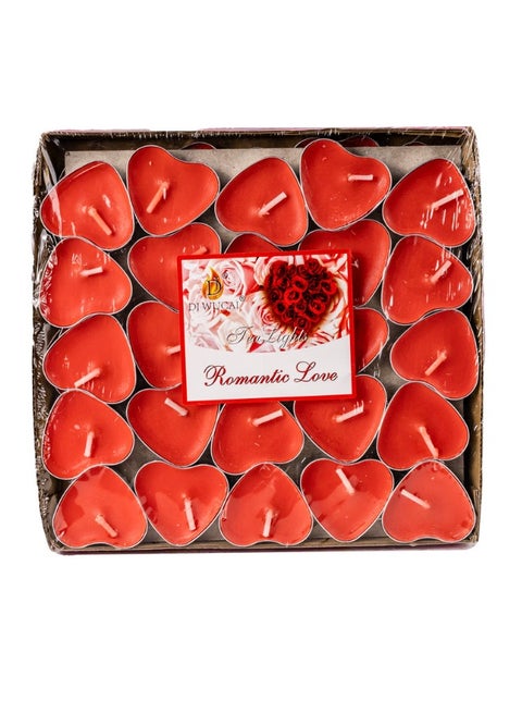 Gulf Flowers Red Heart-Shaped Floating Candle - D4cm x H1cm - Elegant Romantic Candle for Valentine's Day & Special Occasions