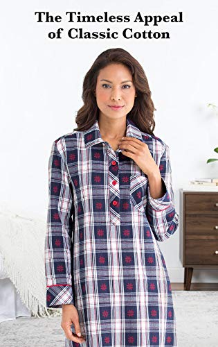 PajamaGram Flannel Nightgowns For Women - Long Sleeve Women's Nightgowns, MD - Image 3